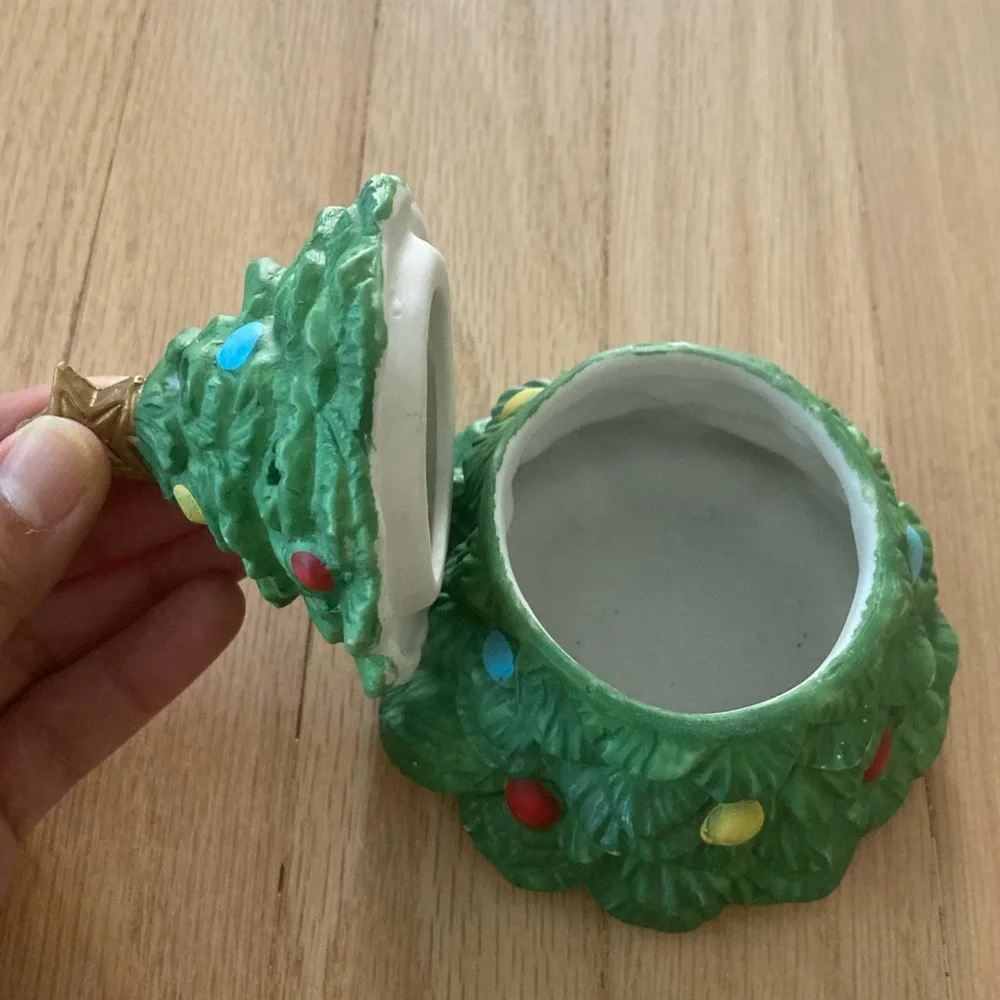 🎄🎁 Ceramic Christmas Tree Trinket‎ Potpourri Holder Decoration Holiday Festive
